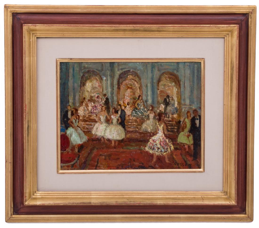 JEAN LOUIS MARCEL COSSON: "FOYER DE L'OPERA": oil on board signed lower right Provenance: The Estate of Bea Hyp, Santa Barbara 10 1/2 x 13 3/4 inches