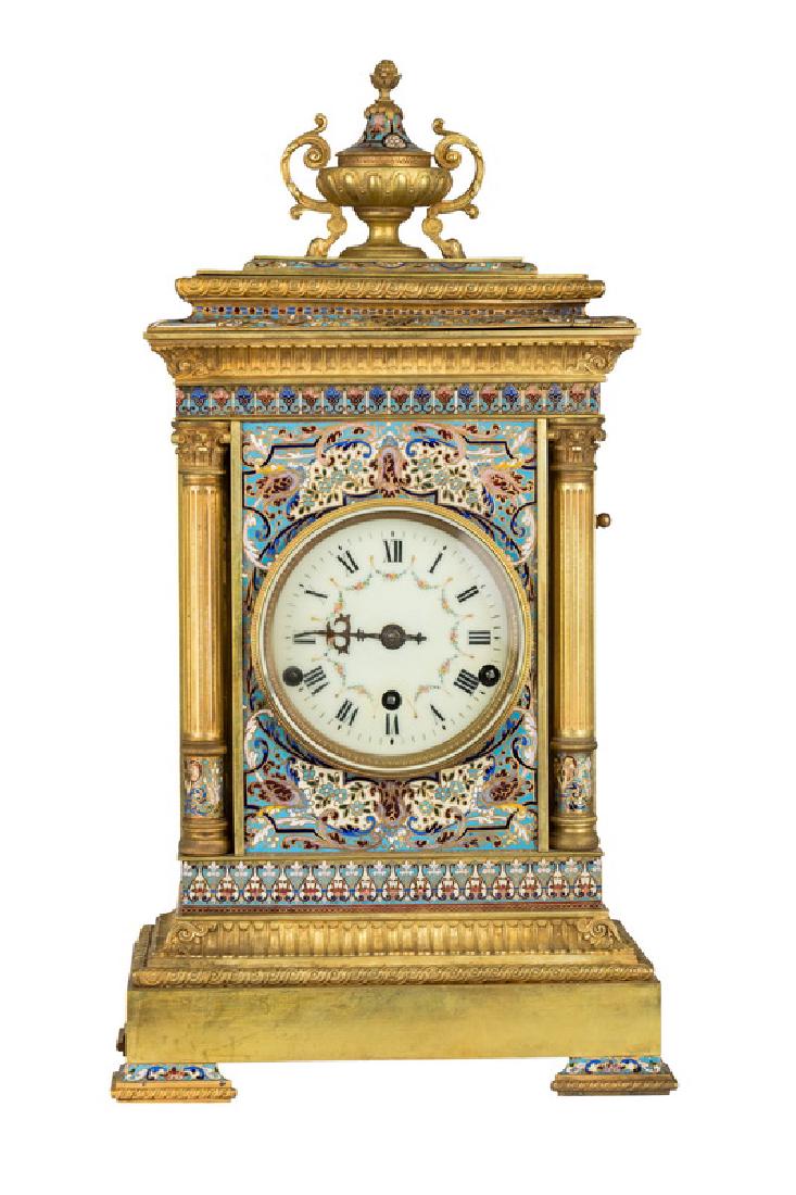 FRENCH GILT-BRONZE & SEVRES PORCELAIN CLOCK/ MUSIC BOX (1 of 11)