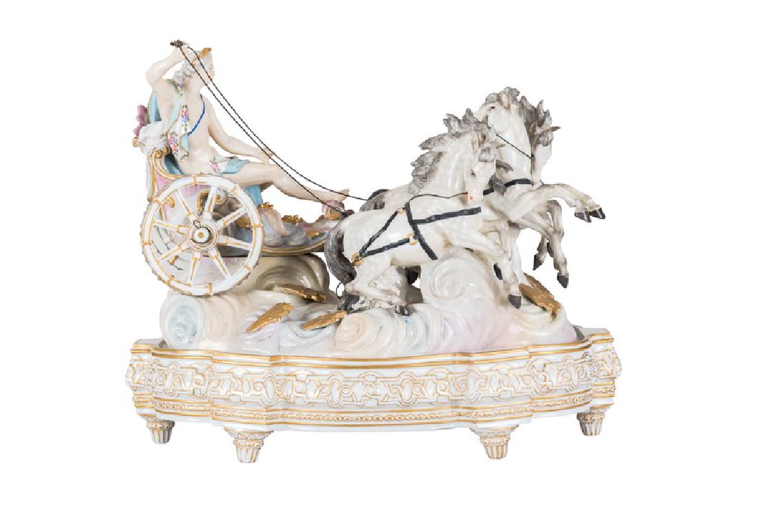 MEISSEN STYLE PORCELAIN CHARIOT GROUP (1 of 9)