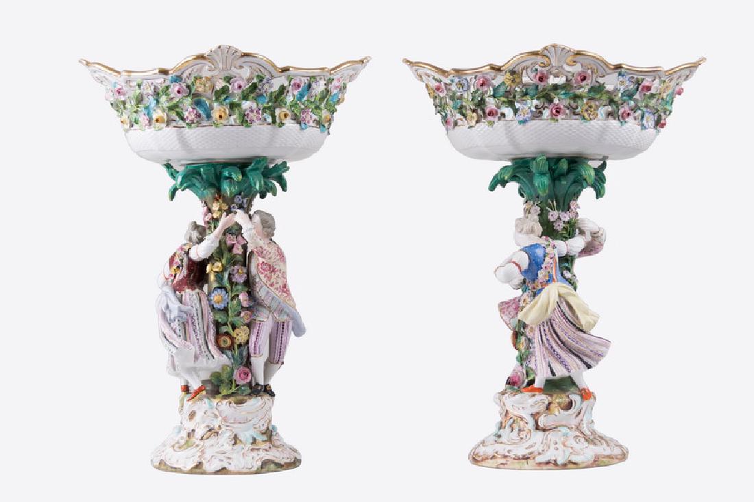 PAIR OF MEISSEN FIGURAL PORCELAIN COMPOTES (1 of 7)