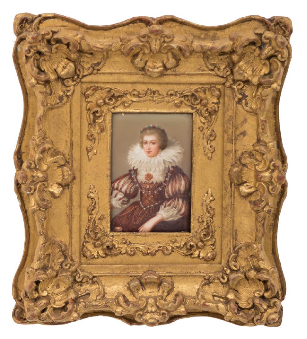 CONTINENTAL PORCELAIN PLAQUE OF A LADY (1 of 6)