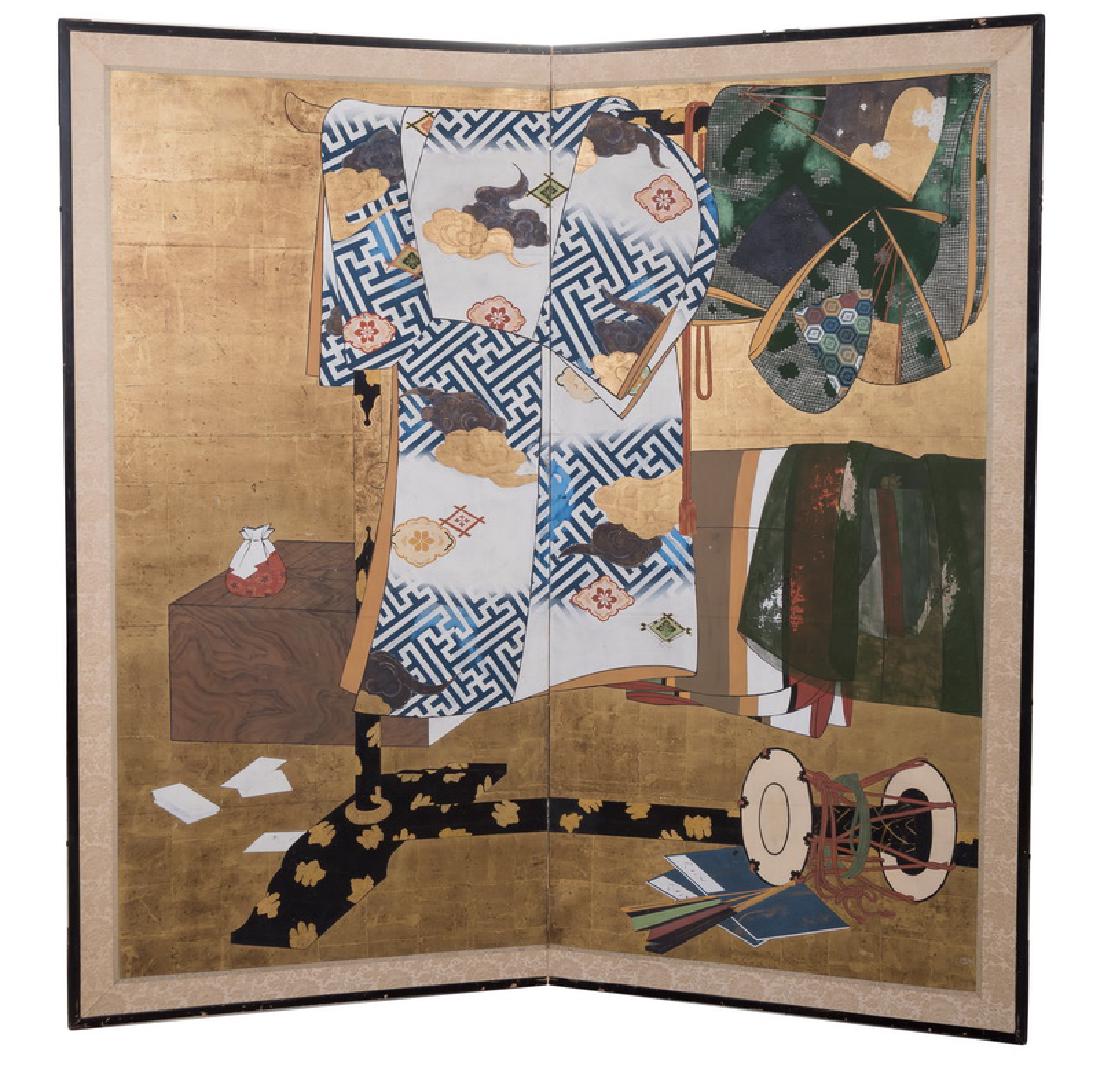 JAPANESE TAGASODE TWO-PANEL SCREEN (1 of 6)