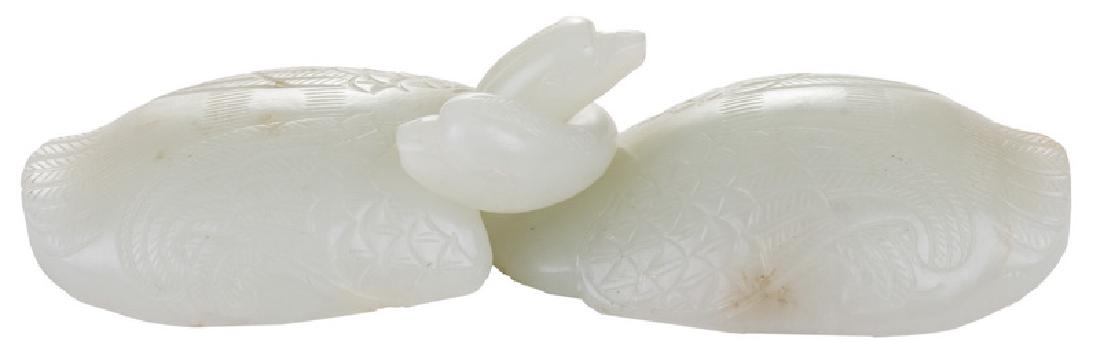 CHINESE WHITE JADE CARVED "GEESE" BUCKLE (1 of 5)