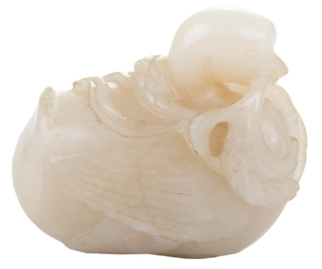 CHINESE WHITE JADE CARVING OF A DUCK (1 of 10)