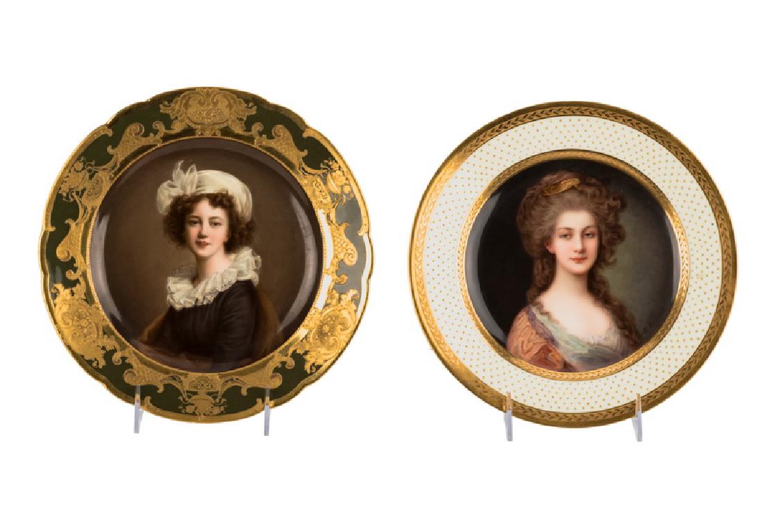 TWO PORCELAIN PORTRAIT PLATES (1 of 9)