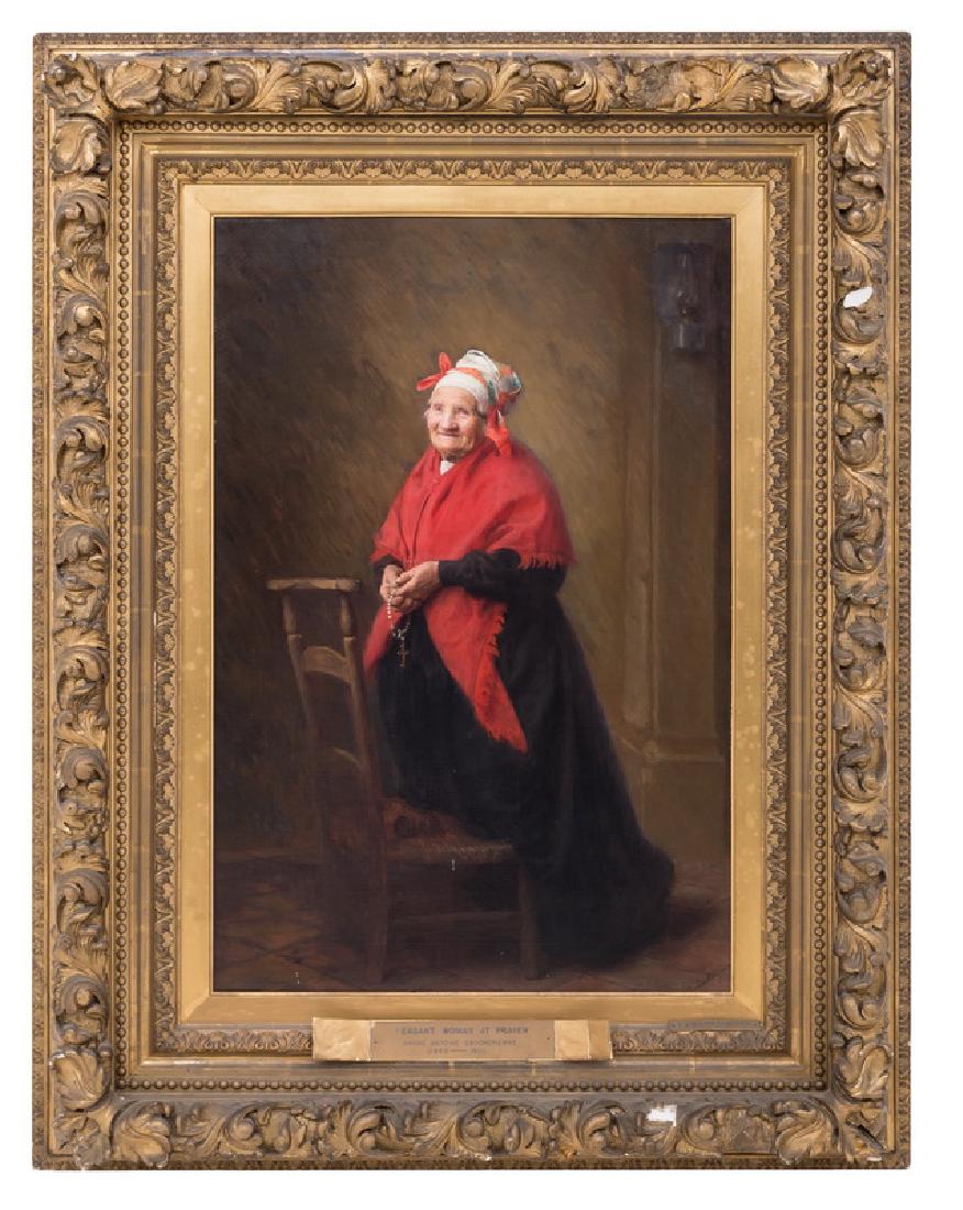 ANDRE ANTOINE CROCHEPIERRE: "PEASANT WOMAN AT PRAYER" (1 of 8)