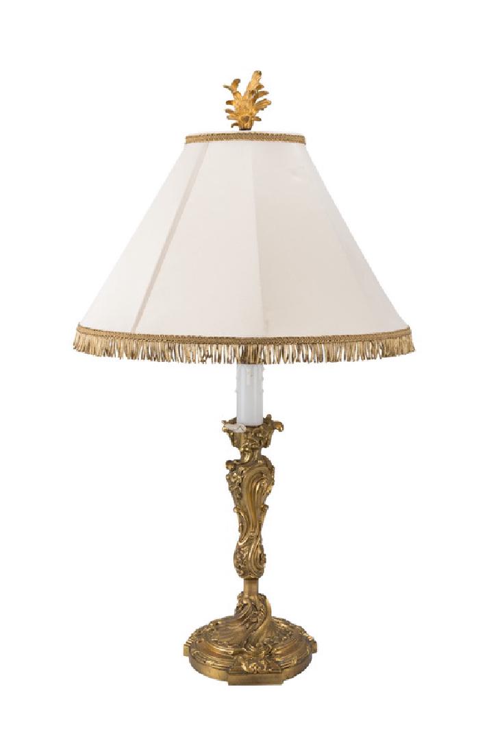 LOUIS XV STYLE GILT BRONZE CANDELABRUM TABLE LAMP (1 of 7)