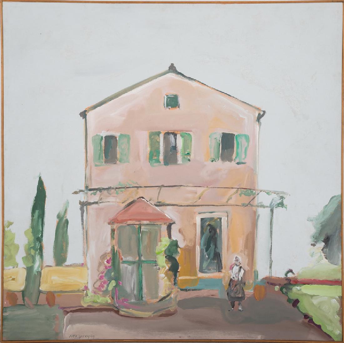 IRA YEAGER: "THE HOUSE": oil on canvas signed lower center 48 x 48 inches