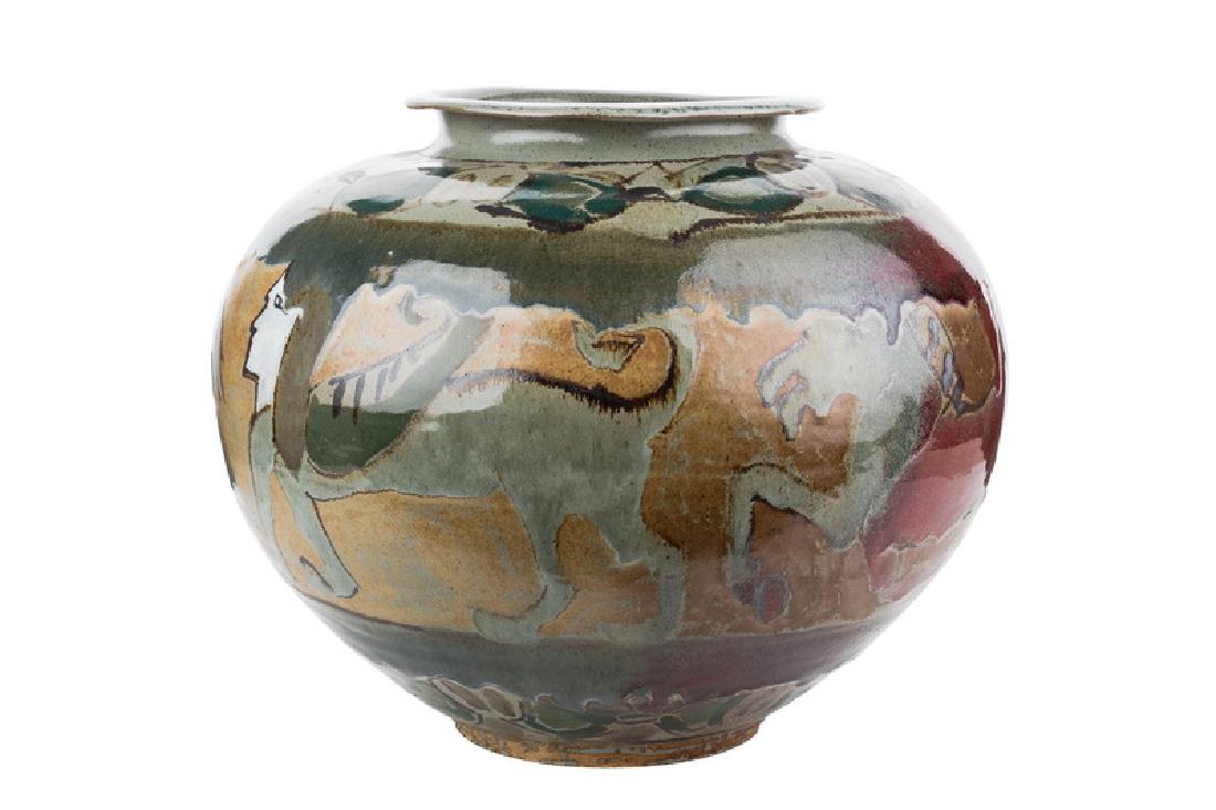 MICHAEL & MAGDALENA FRIMKESS: LARGE STONEWARE VESSEL (1 of 8)