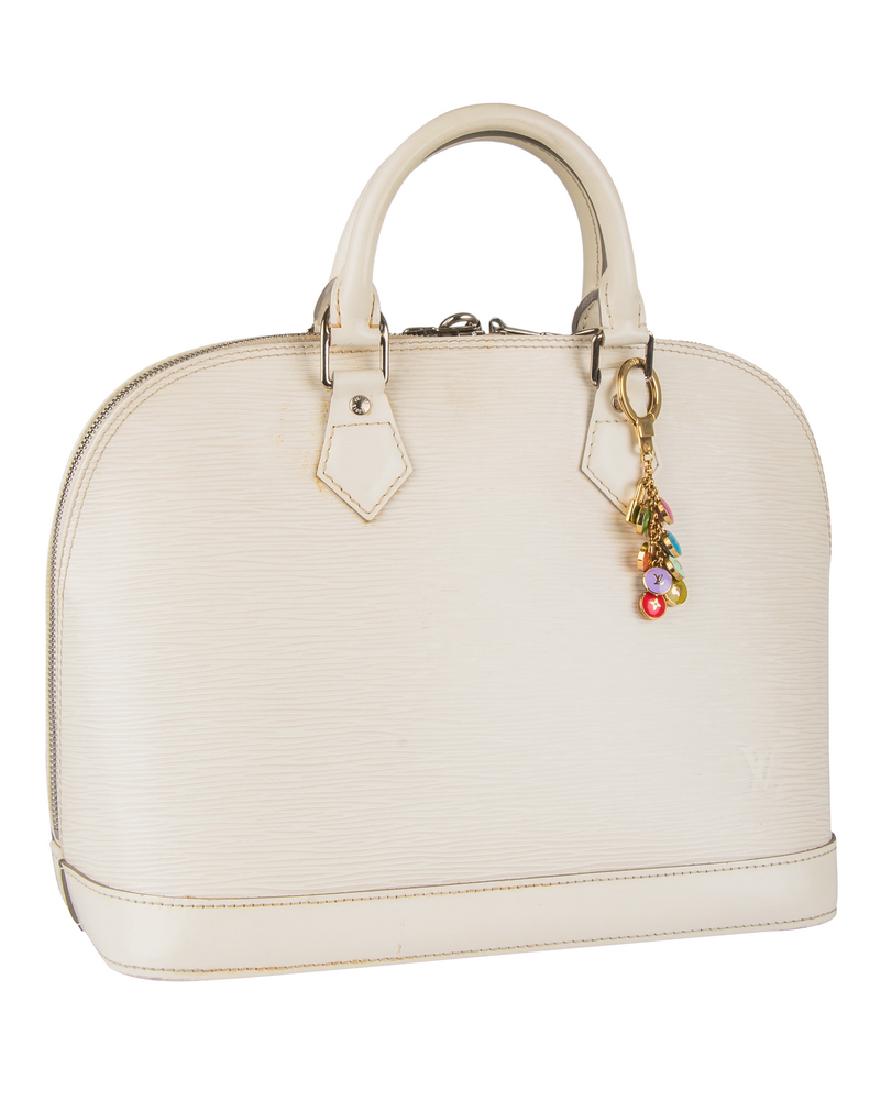LOUIS VUITTON IVORY 'ALMA PM" EPI LEATHER PURSE (1 of 10)