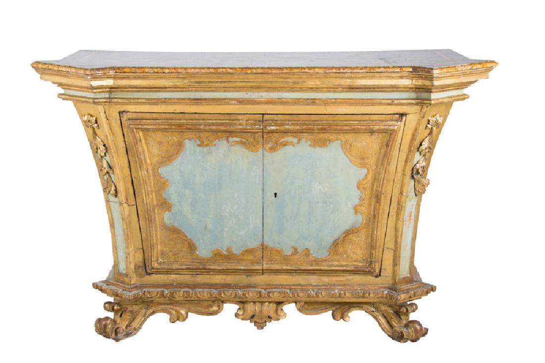 ITALIAN ROCOCO PAINTED & PARCEL-GILT CABINET (1 of 11)