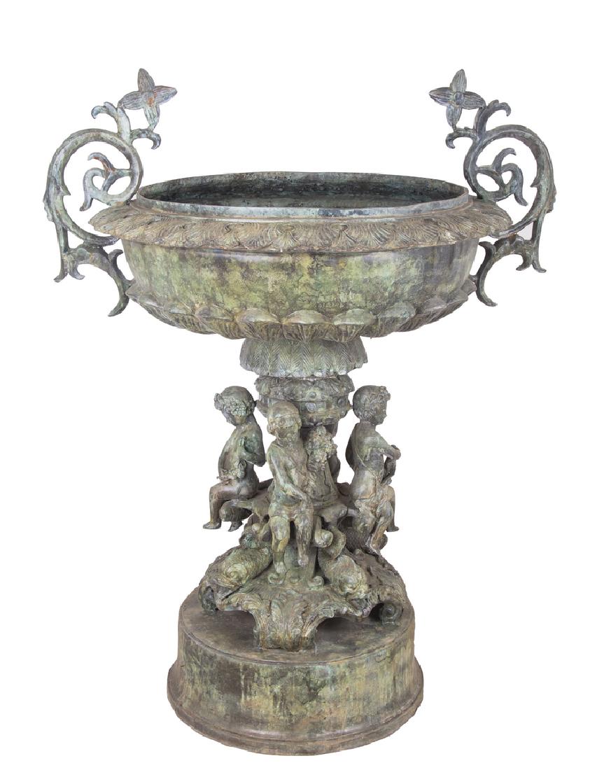 PAIR OF MONUMENTAL BRONZE PLANTERS (1 of 11)