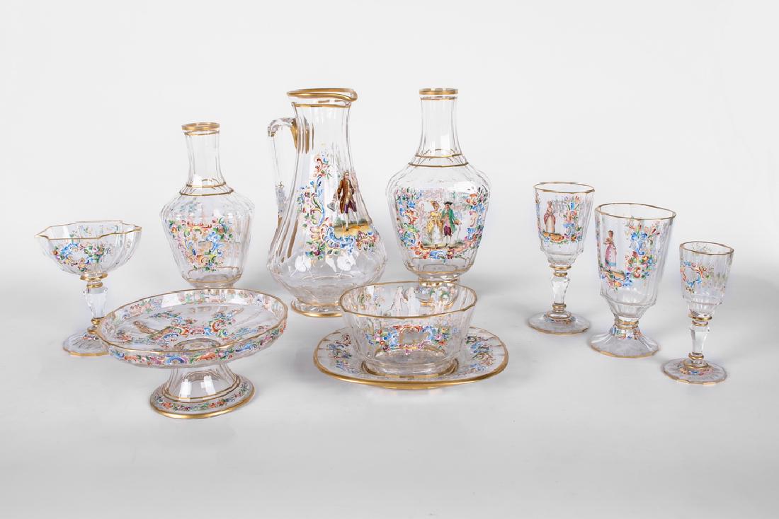 LOBMEYR GLASS ENAMELED STEMWARE SERVICE (1 of 8)