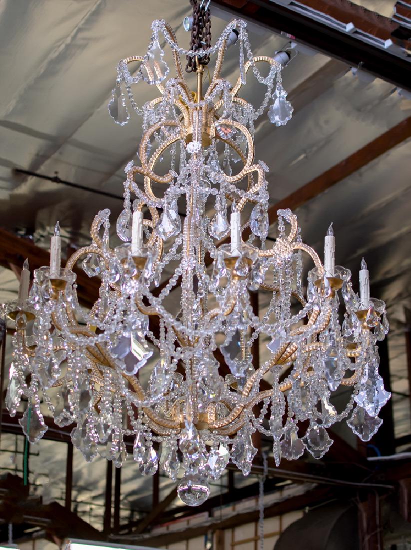 PAIR OF AUSTRIAN GILT DECORATED, BEADED, & DROP CRYSTAL (1 of 8)