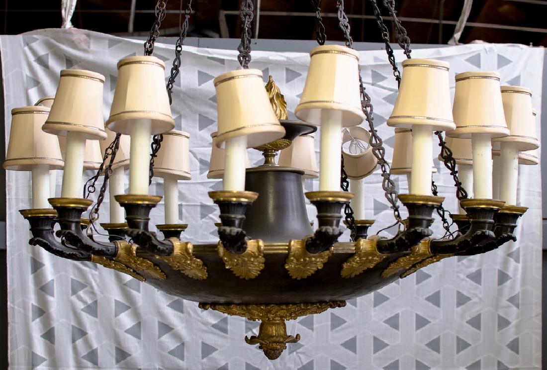 FRENCH BRONZE & GILT-BRONZE EIGHTEEN-LIGHT CHANDELIER (1 of 10)