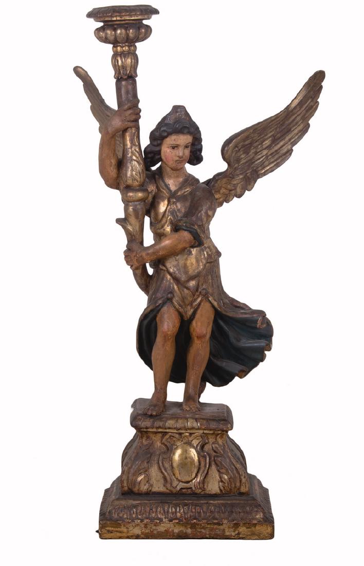 PAIR OF ITALIAN PAINTED FIGURAL TORCHIERES (1 of 9)