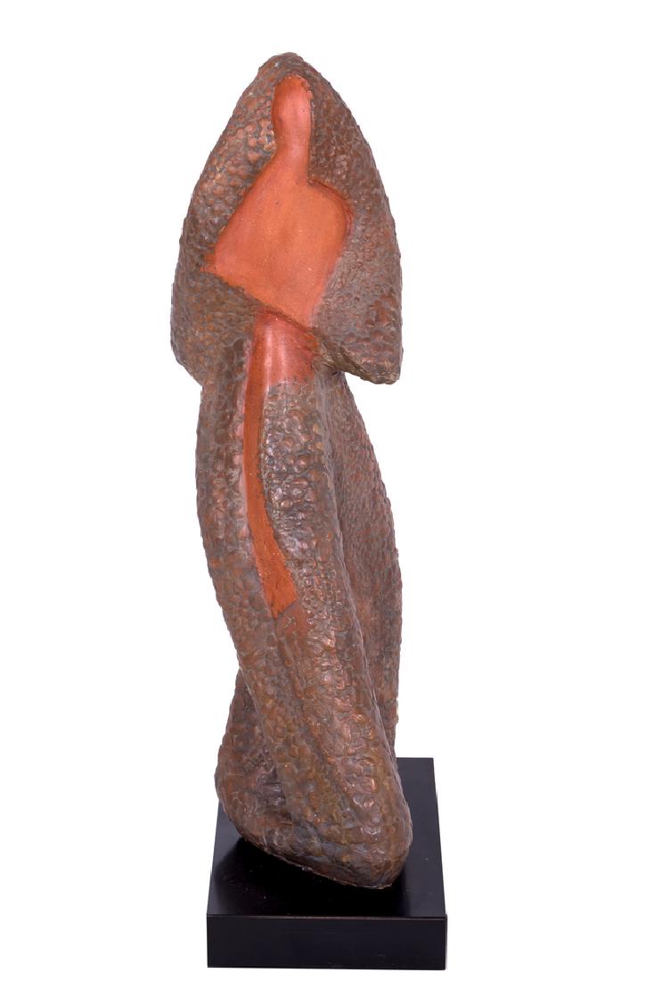 ALEXANDER ARCHIPENKO: "WALKING WOMAN": terracotta, inscribed 25 1/2 inches high