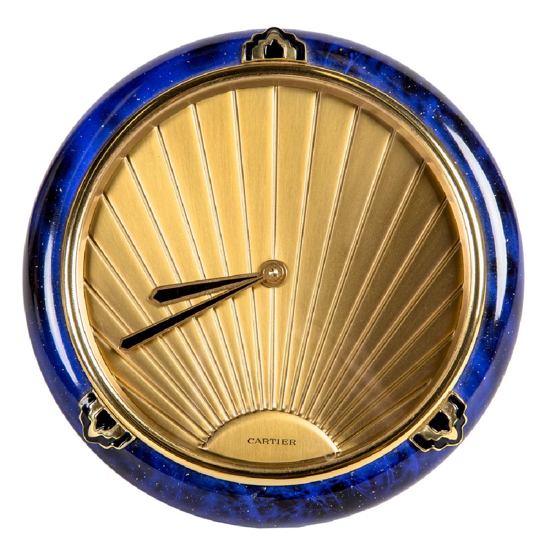 Cartier Art Deco Design Enamel Desk Clock