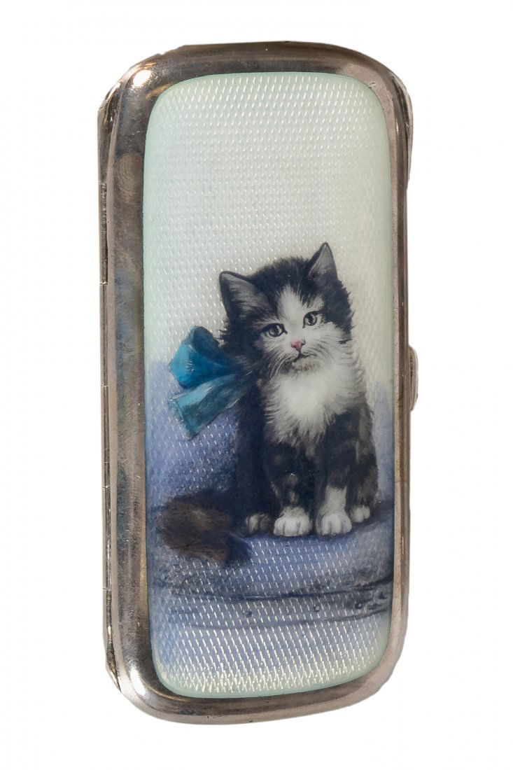 SILVER & ENAMEL CIGARETTE CASE (1 of 6)