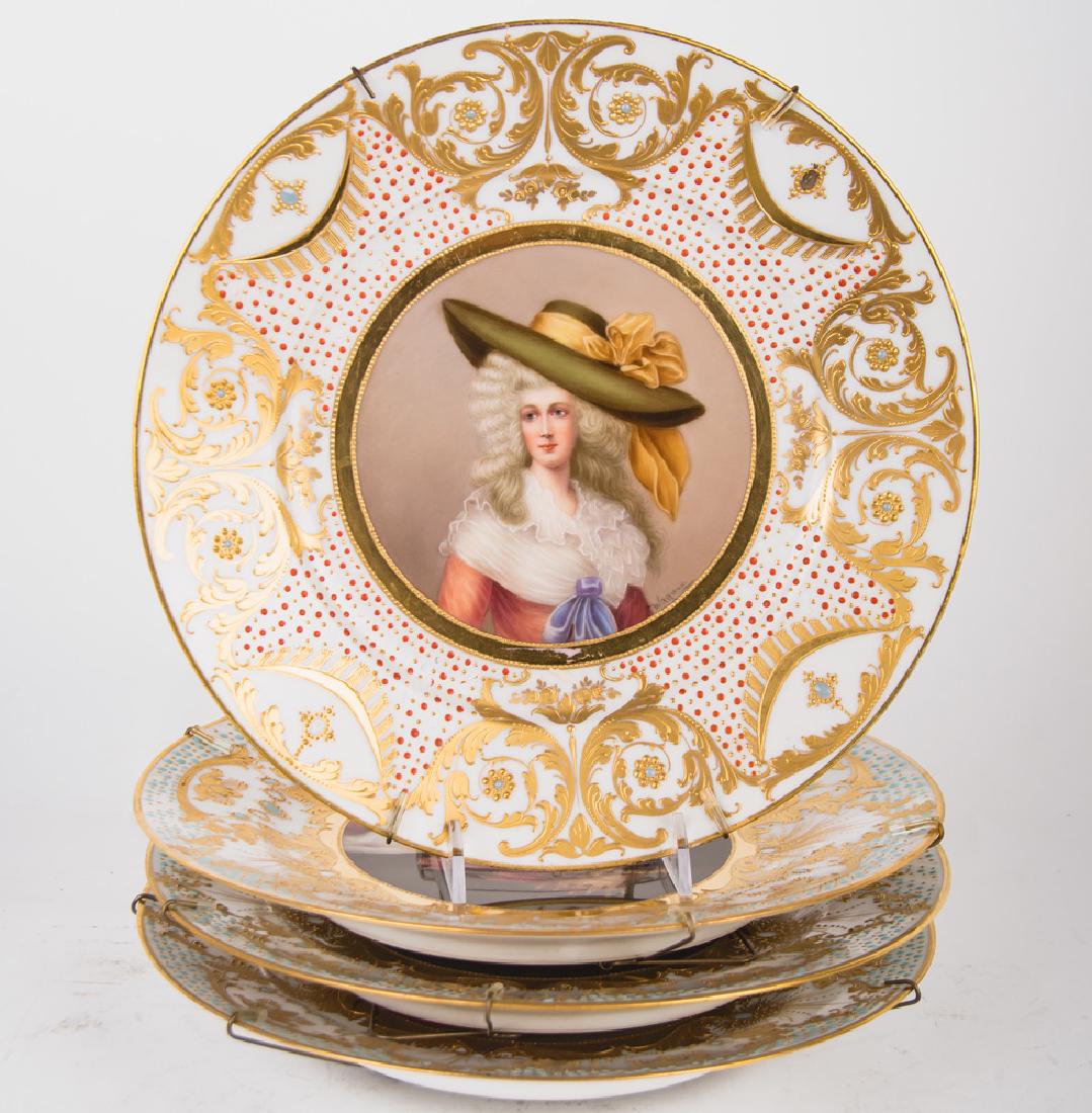 FOUR VIENNA PORCELAIN PORTRAIT PLATES (1 of 14)