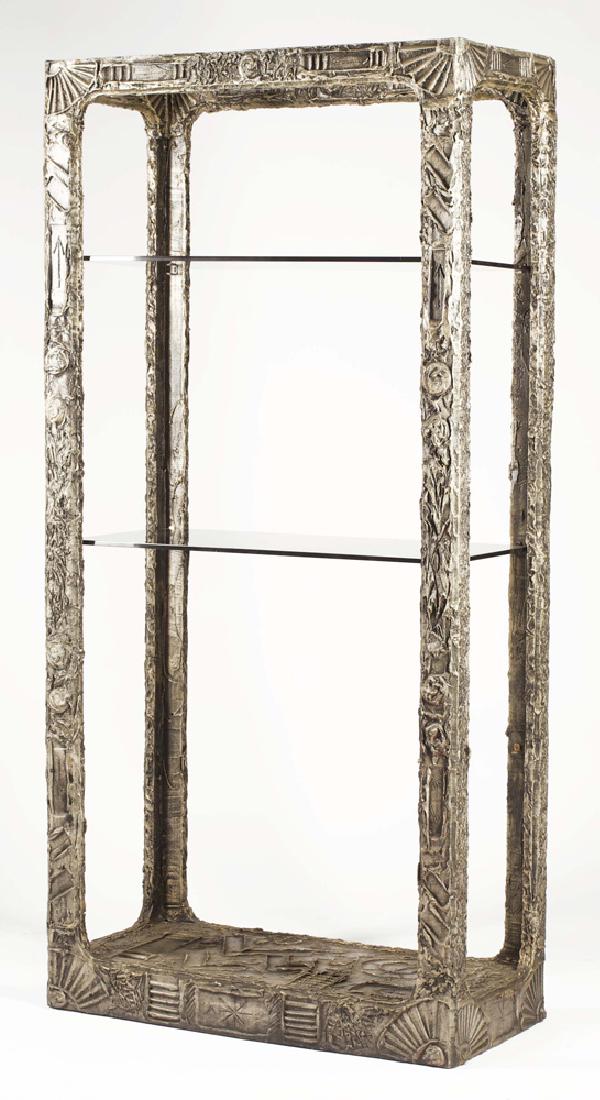 ADRIAN PEARSALL BRUTALIST ETAGERE: 76 inches high; 37 inches wide; 17 inches deep