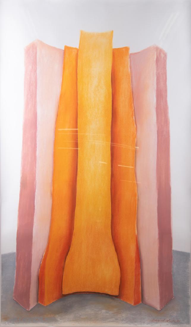 DAVID NASH: "SHRINE": circa 1990 signed, dated, and titled to lower right 89 x 52 inches