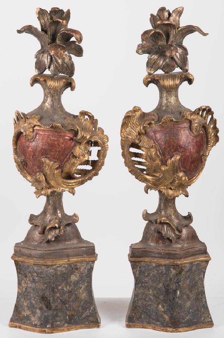 PAIR OF ITALIAN POLYCHROME STANDARD HOLDERS (1 of 9)