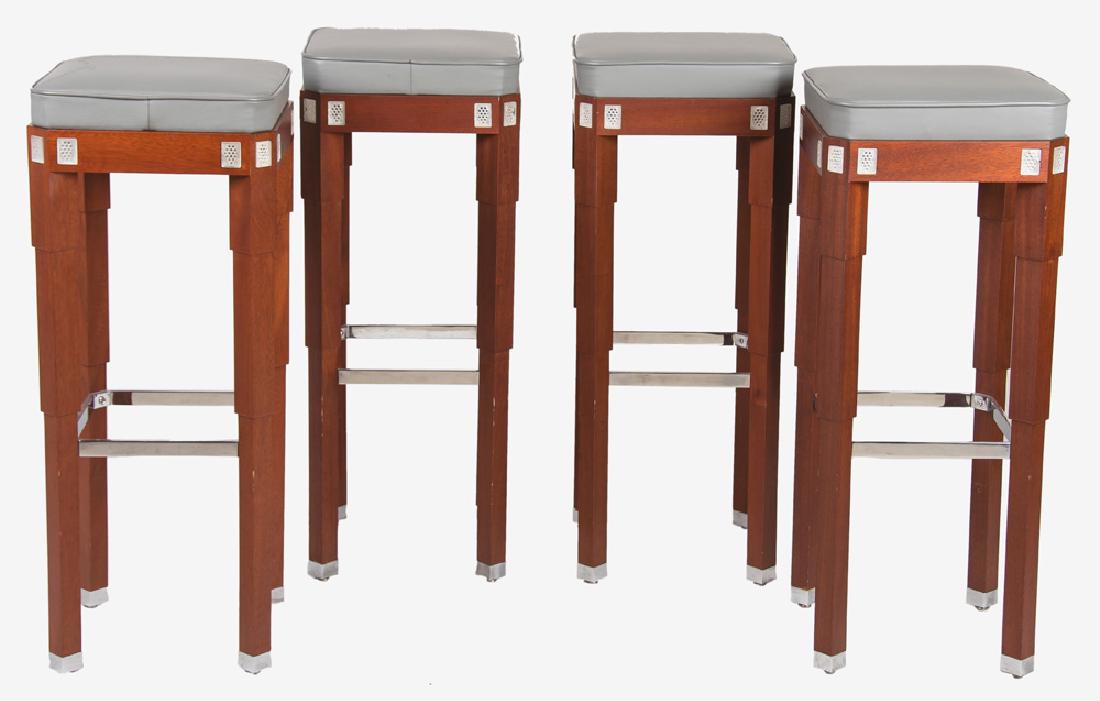 LALIQUE SUITE OF FOUR COCKTAIL BAR STOOLS WITH RAISIN (1 of 9)