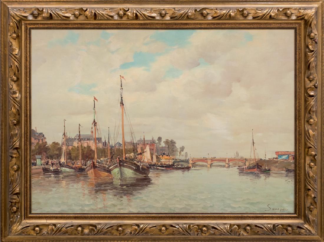 HENRY MALFROY-SAVIGNY: "FRENCH HARBOR SCENE" (1 of 12)