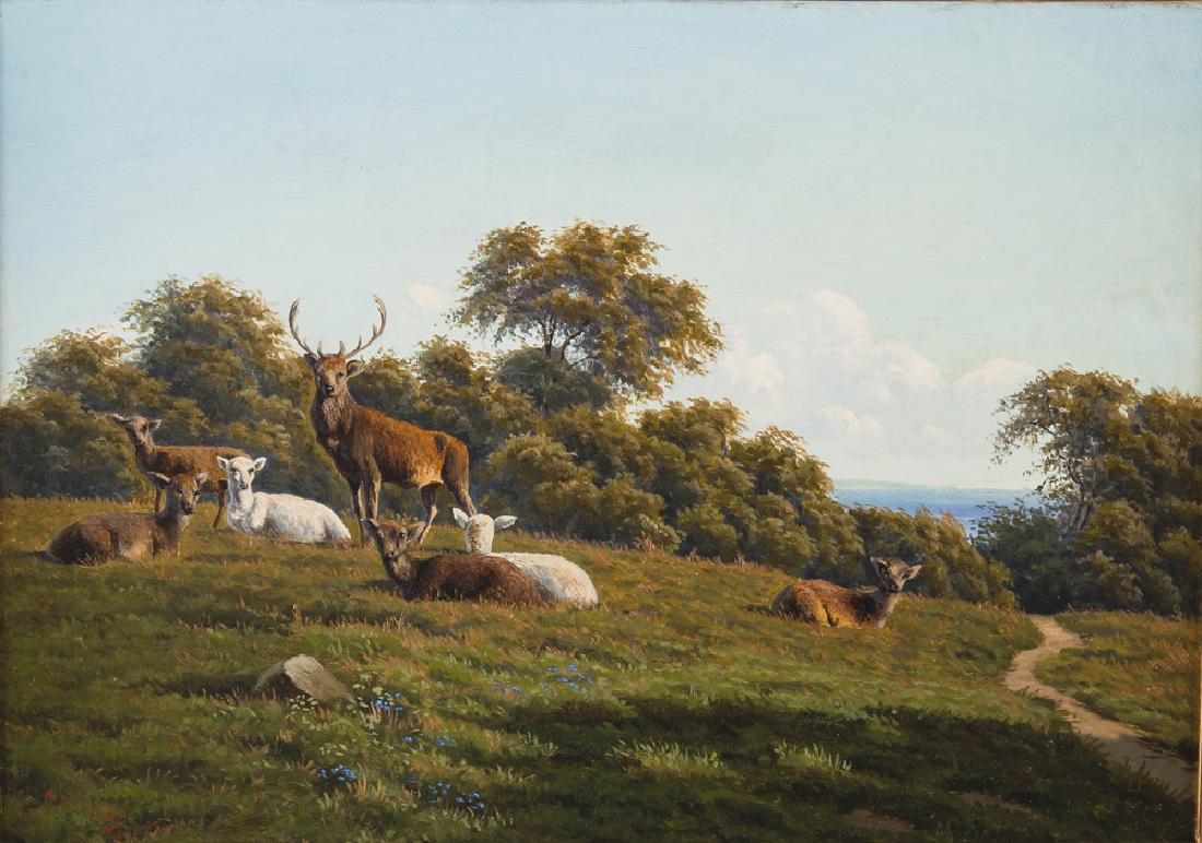 ARTHUR FITZWILLIAM TAIT: "DEER IN A LANDSCAPE" (1 of 11)