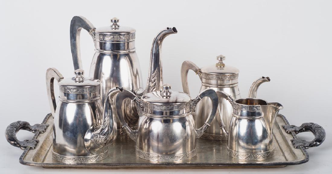 RUSSIAN SILVER FIVE-PIECE TEA & COFFEE SERVICE WITH (1 of 17)