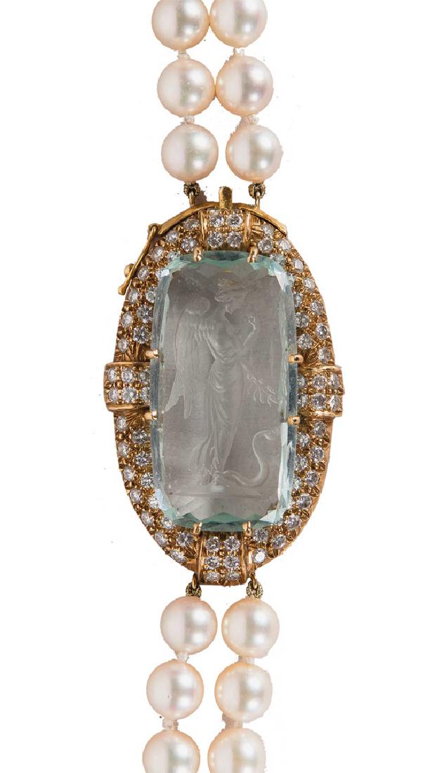 DOUBLE STRAND PEARL NECKLACE WITH 18 KARAT GOLD, (1 of 9)