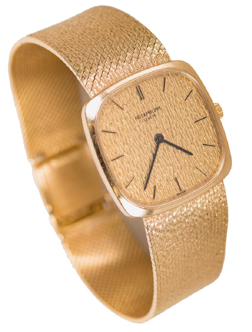 PATEK PHILIPPE 18 KARAT GOLD GENTLEMAN'S WATCH: stamped 'Patek Philippe Geneve 750' on clasp 80 grams 7 3/4 inches long