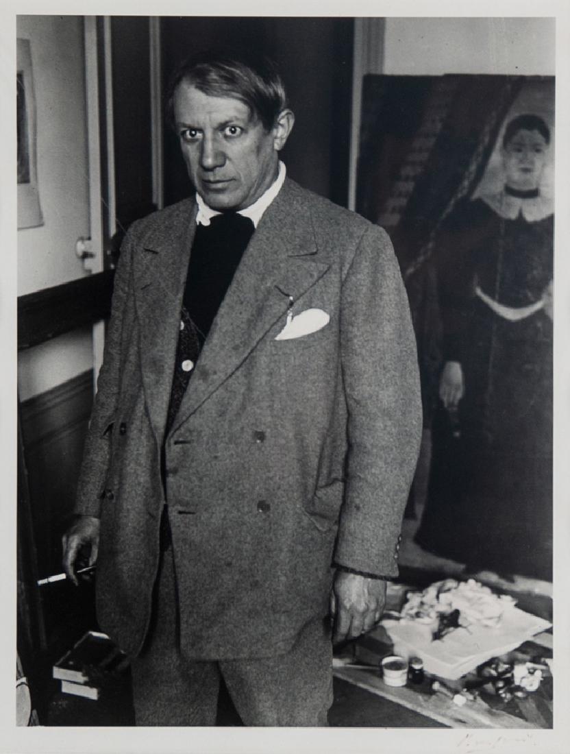 BRASSAI: "MY FIRST PORTRAIT OF PICASSO": circa 1932, printed circa 1975 silver gelatin print signed lower right, dated verso, No. 46/70 Condition: with fading to signature 13 1/2 x 10 1/4 inches image size