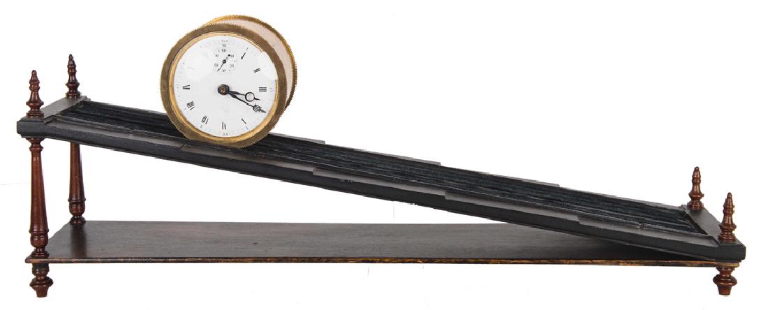 DIRECTOIRE INCLINE CLOCK: Condition: the enamel dial with cracks 22 inches wide; 5 inches deep; 10 inches high