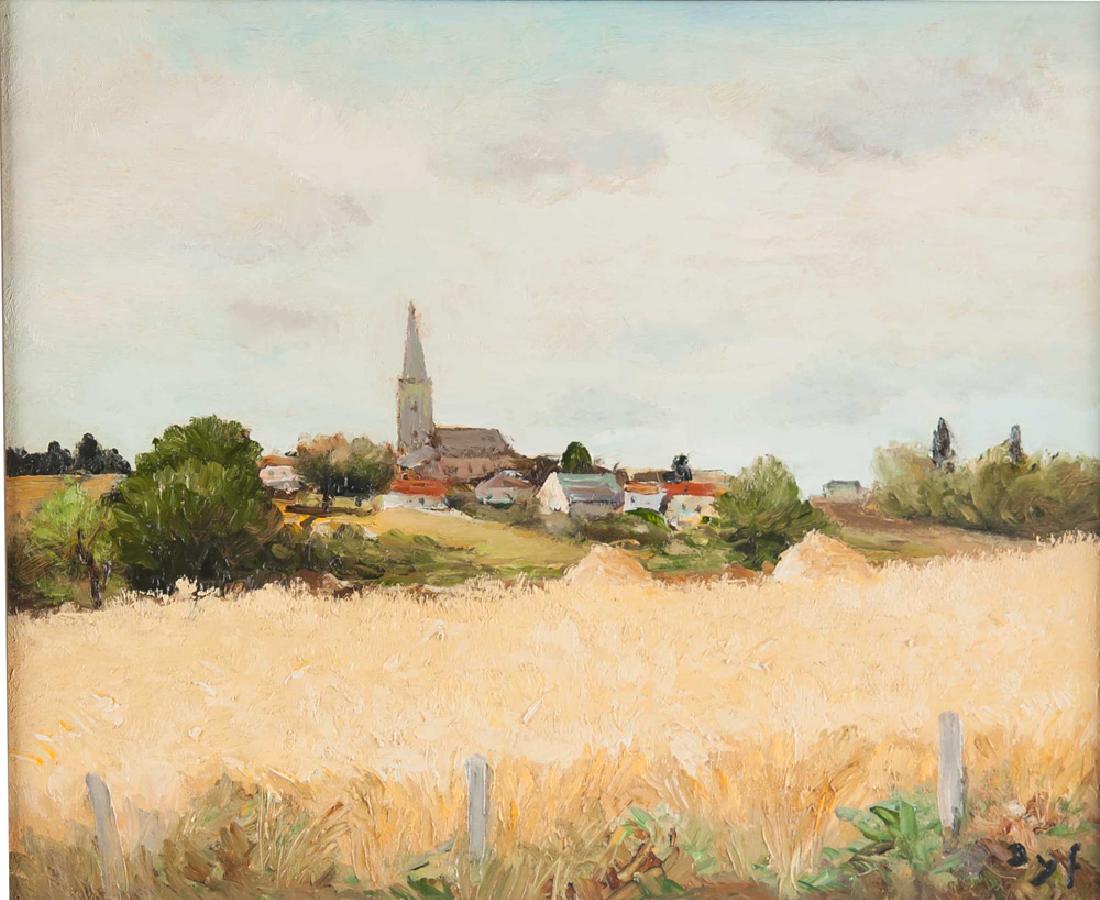 MARCEL DYF: "SURZUR (BRETAGNE)": oil on canvas signed lower right 15 x 18 1/8 inches