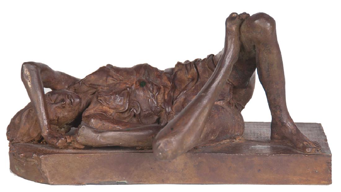 ROBERT GRAHAM: "ELISA": circa 2000 bronze with brown patina inscribed "R.G" and dated to bottom 7 inches wide