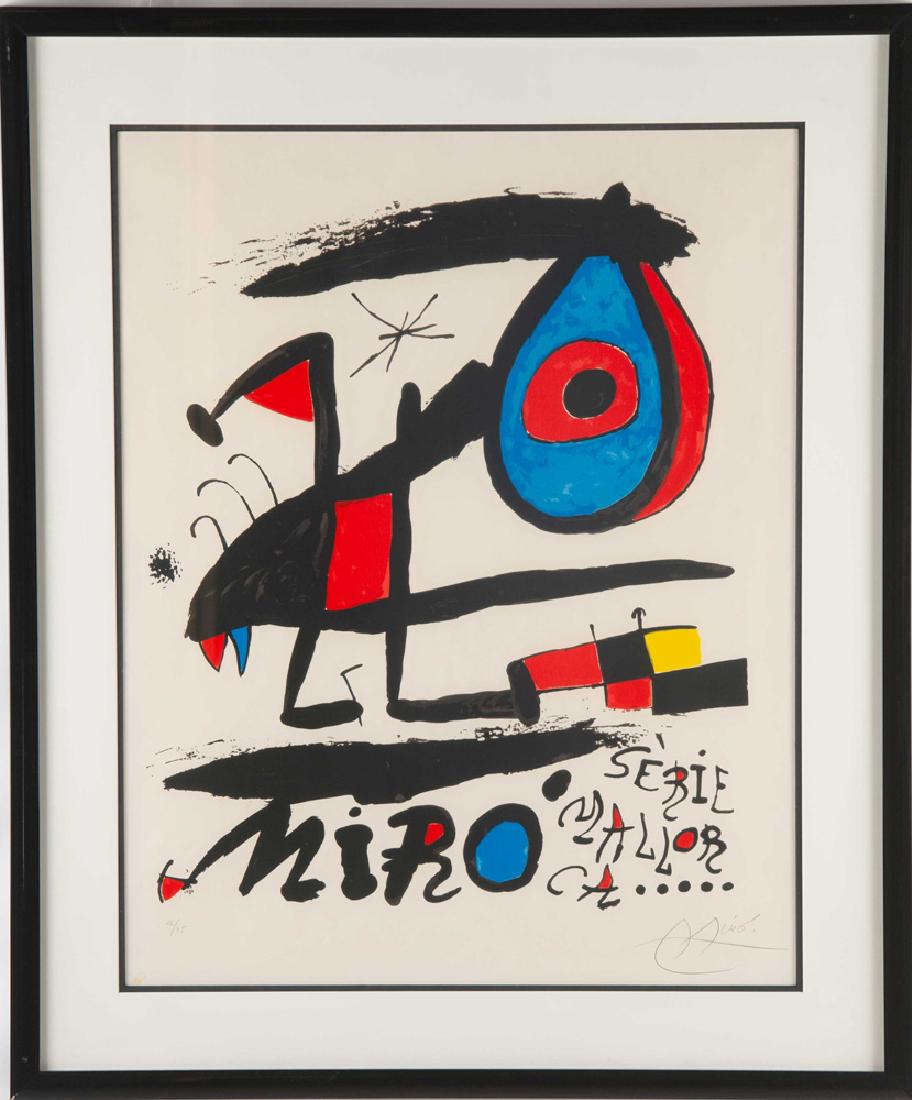 JOAN MIRO: POSTER FOR THE EXHIBITION SERIE MALLORCA: Cramer, 918; no. 26/75 28 x 22 inches sight