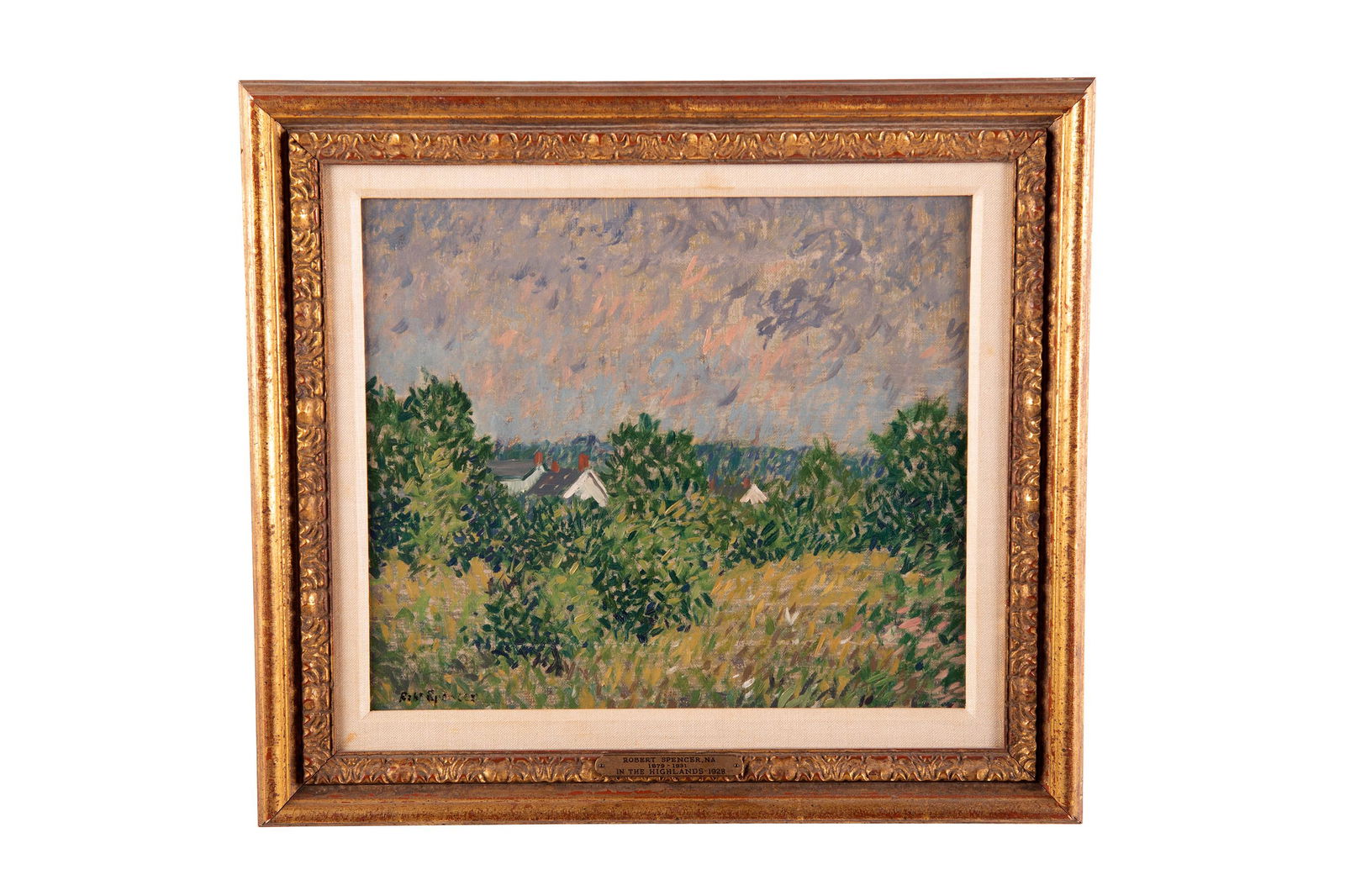 ROBERT SPENCER: "IN THE HIGHLANDS": oil on canvas signed lower left Provenance: Estate of David Copley, La Jolla 12 x 14 inches