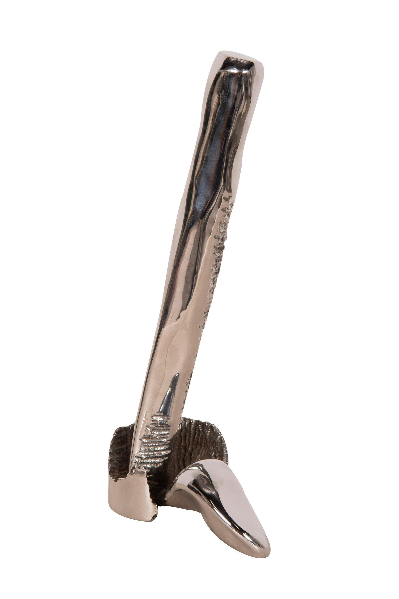 HAL PASTORIUS: "UNTITLED": circa 1969-1975 stainless steel inscribed in casting 17 inches high