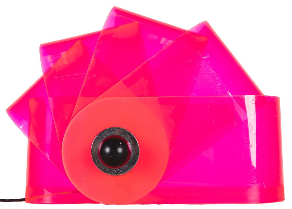 SUPERSTUDIO: "GHERPE TABLE LAMP": Poltronova Italy, 1967 acrylic, chrome-plated steel Provenance: The Estate of Mario Zamparelli 22 inches wide; 12 inches deep; 16 inches high