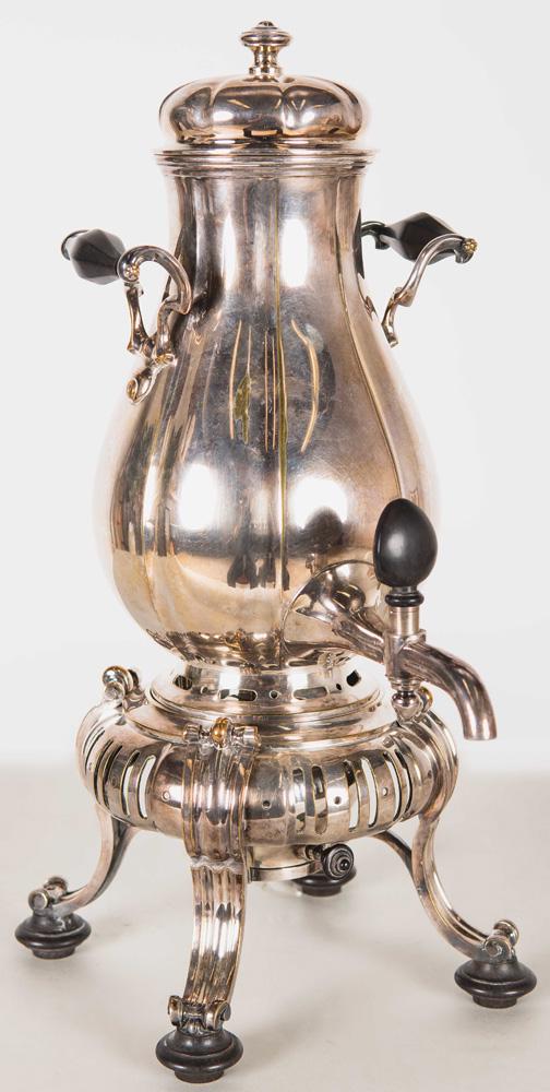 CHRISTOFLE CARDHEILAC ART DECO COFFEE URN: the base stamped 'Cardeilhac, Paris' 16 1/2 inches high