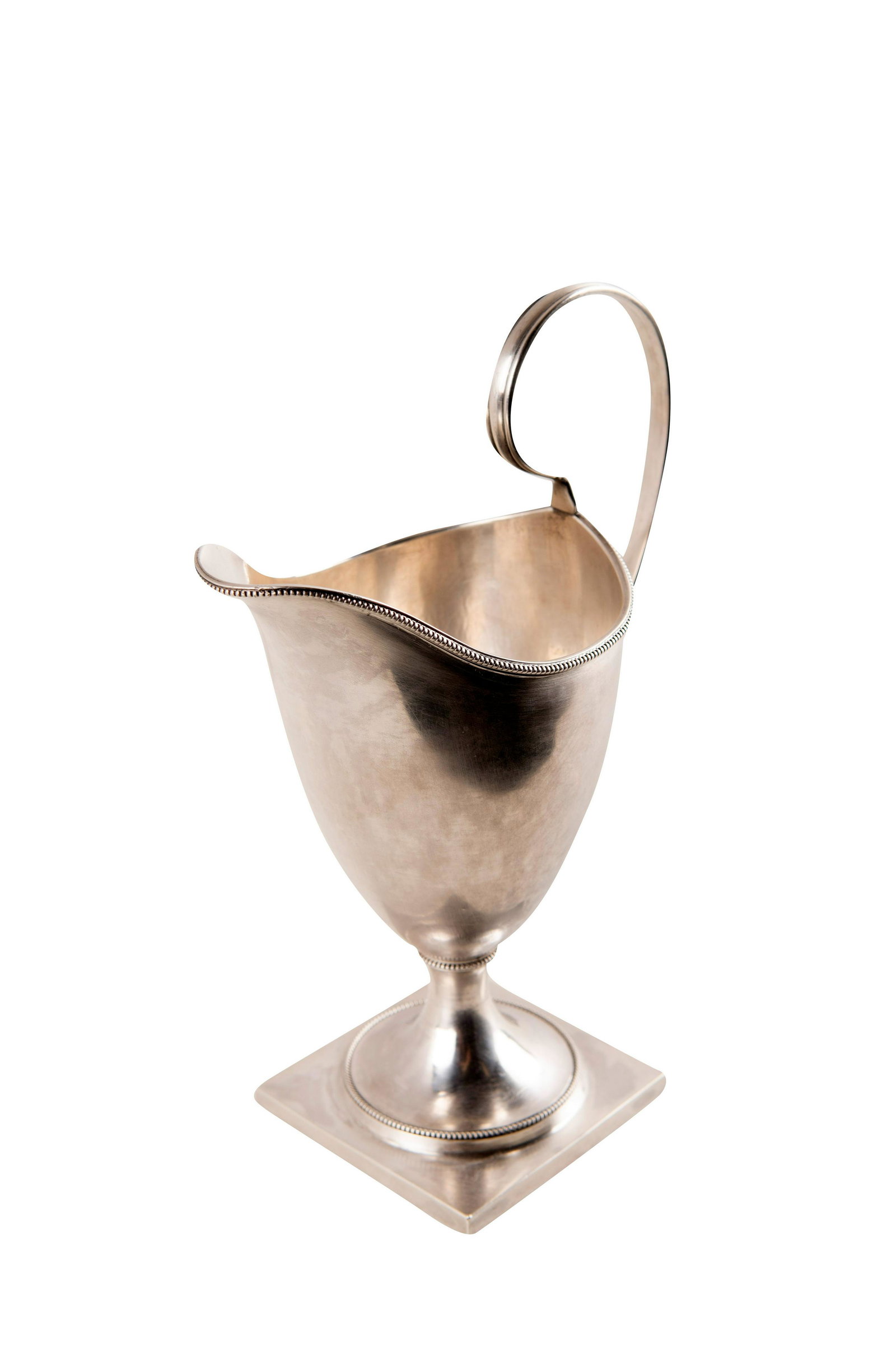 AMERICAN COIN SILVER CREAMER: marked JW four times 4 troy ounces 7 1/4 inches high