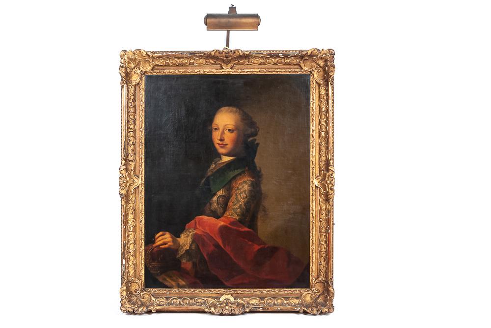 ALLAN RAMSAY: "PORTRAIT OF GEORGE III": oil on canvas Provenance: The Estate of Mary Carlisle, Beverly Hills 35 1/2 x 27 1/2 inches