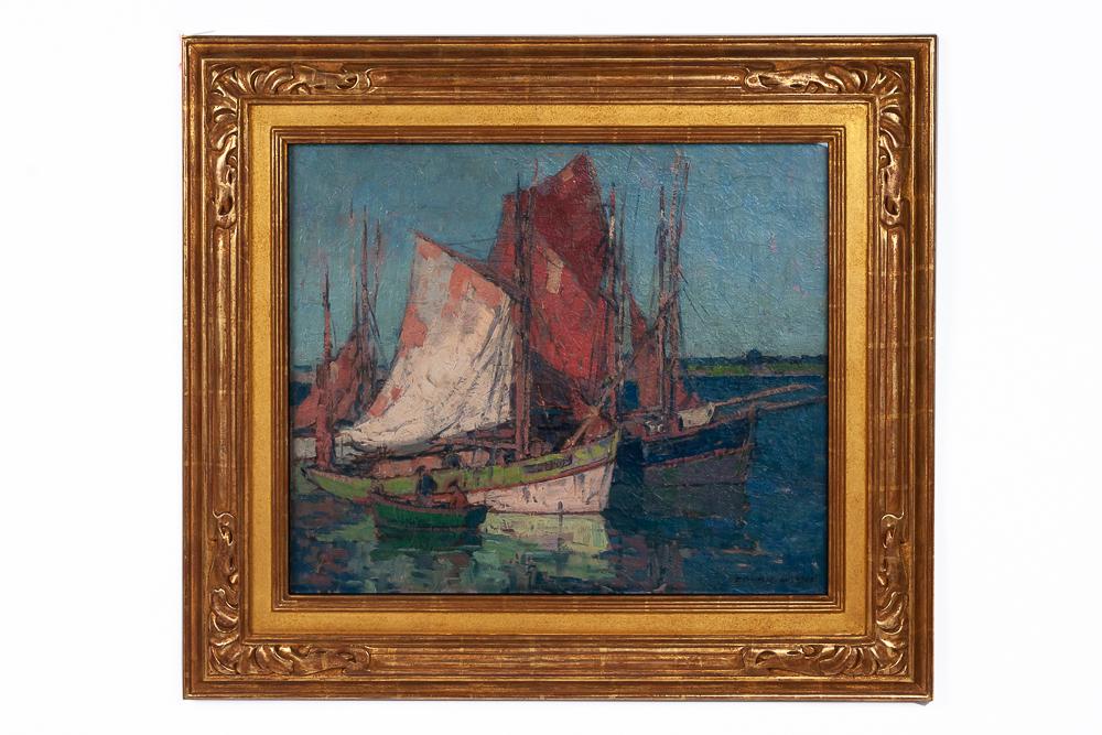 EDGAR PAYNE: "BRITTANY FISHING BOATS, FRANCE"