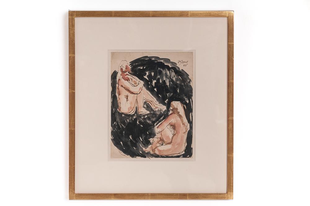 DUNCAN GRANT: "FEMALE NUDES": circa 1925 watercolor on paper signed and dated upper right 9 x 7 inches sight