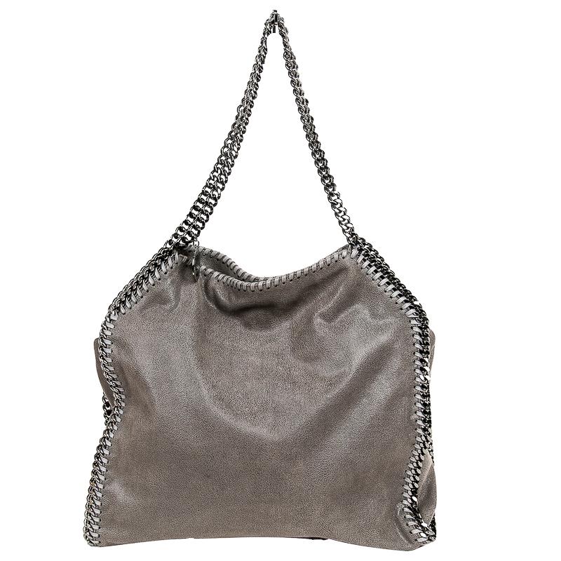 STELLA MCCARTNEY PURSE: vegan leather with wrap chain handle 13 1/2 inches wide; 1 inch deep; 14 inches high