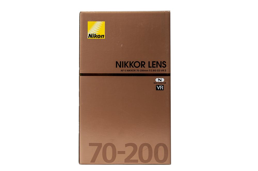 NIKON AF-S VR 70-200MM F/2.8G II ED: Serial# 20063591 Condition: Lens in retail packaging, shows no signs of use. Lens including paperwork, front and rear caps, lens hood & soft carrying case.