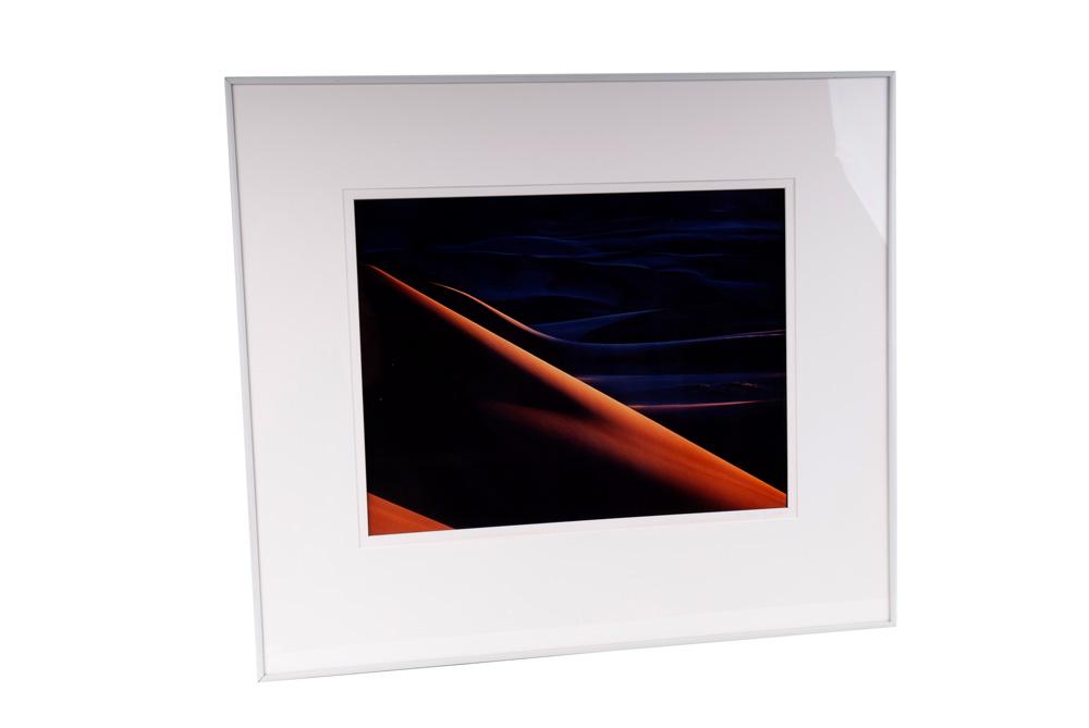 CHRISTOPHER BURKETT: "SUNSET GRAND SAND DUNES,: circa 1980 Cibachrome print signed in matte 14 ½ x 19 ¼ inches, sight Provenance: Photography West Gallery, Carmel 14 1/2 x 19 1/4 inches, sight