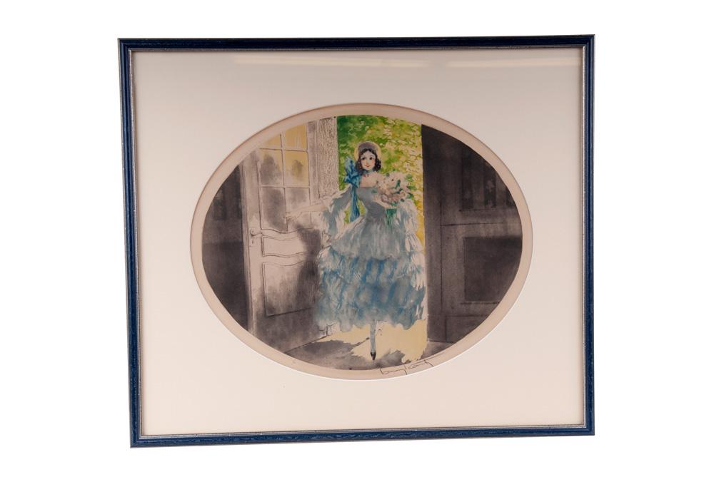 LOUIS ICART: "AFTER THE WALK": circa 1929; no. 70 etching 15 3/4 x 19 1/2 inches, sight